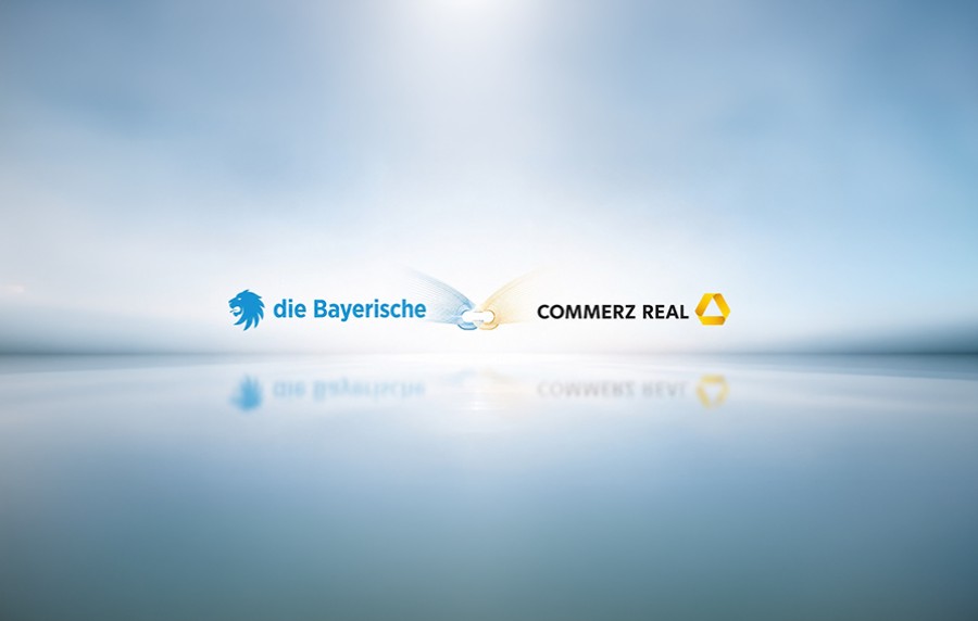 Symbolbild: Die beiden Logos von die Bayerische und Commerz Real - Das Bild wurde mit KI generiert.